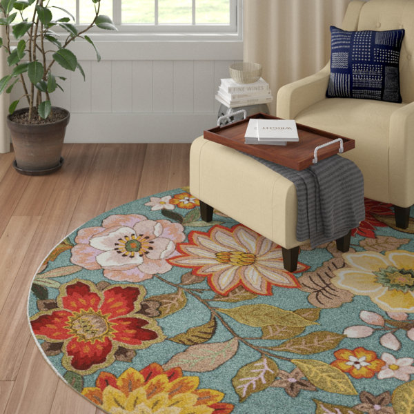 Andover Mills™ Modoc Handmade Hand Hooked Performance Aqua Blue/Green